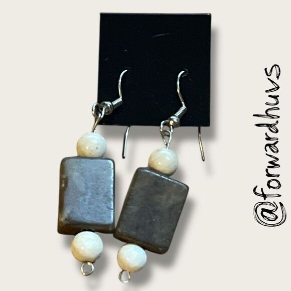 Bundle Sale 3 for $15 | Caramel Glass Bead Dangle Earrings - Picture 4 of 7